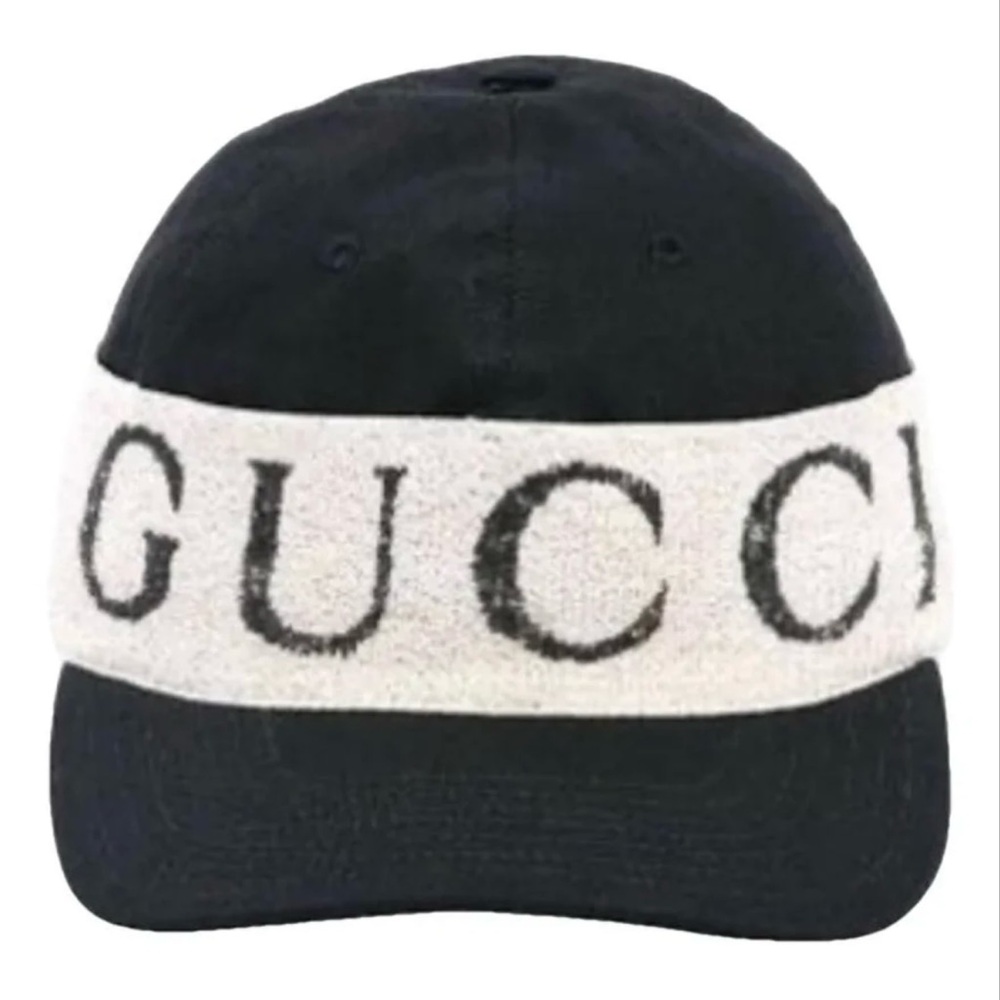 Authentic GUCCI Gabardine GUCCI Headband Baseball Cap Hat Black. Brand NEW
